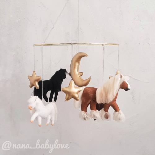 Custom order for Brooke Horses  Baby mobile  Crib mobile horses  Nursery decor  Gift for baby  Crib mobile girl