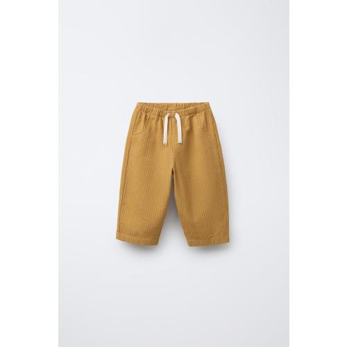 TEXTURED BAGGY PANTS - Ocher | ZARA United States