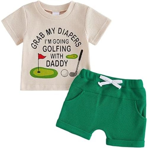 Baby Boy Cute Letter Short Sleeve Shirt Top Elastic Waist Shorts Toddler Summer Outfits