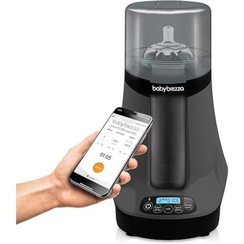 Baby Brezza Smart Baby Bottle Warmer, Breastmilk Warmer + Defroster – Free App - Different Temperatures for Breastmilk + Formula - Universal Fit for All Bottles + Milk Bags - Calentador de Biberones