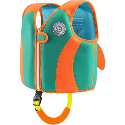 Pottwal Swim Vest for Kids - Swim Jacket - Made of Neoprene & EPE - with Adjustable Crotch Strap