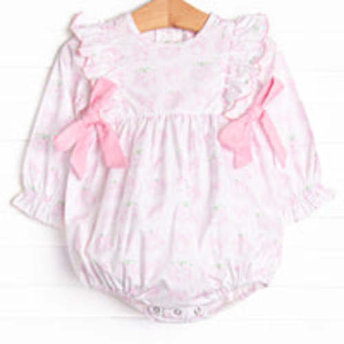 Primrose Pumpkins Side Tie Bubble, Pink – Stitchy Fish