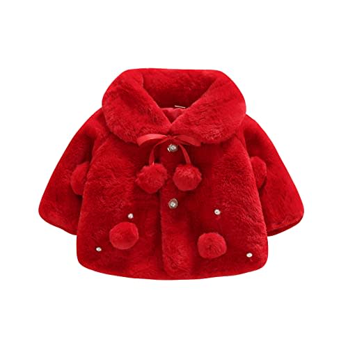Toddler Baby Girl Faux Fur Cape Infant Cute Bunny Ear Hooded Cloak Coat Jacket Thick Warm Newborn Cardigan Outwear