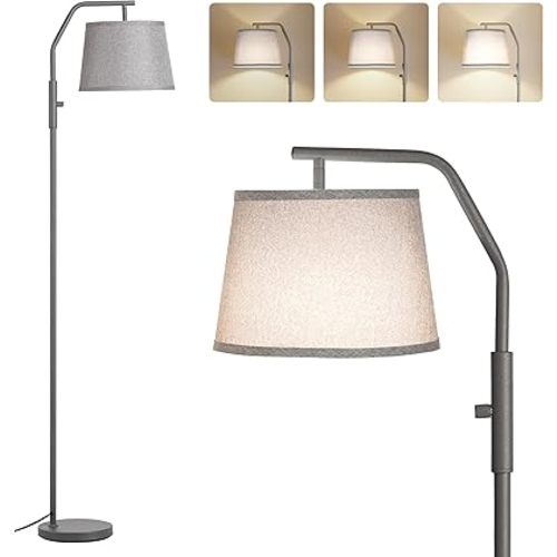 SUNMORY Floor Lamps for Living Room, 12W Bulb Included, Tall Lamp for Bedroom with Adjustable Head, Modern Standing Lamp, 0-100% Dimmable Arc Floor Lamp for Dining Room Office Nursery, Galaxy Gray