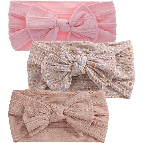 Baby Girls Bow Flora Headband Baby Turban Knotted Elastic Headwrap for Newborn Infant Toddler Hair Accessories