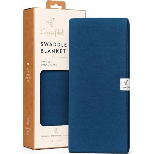 Copper Pearl Swaddle Blankets for Newborns | Soft Stretchy Receiving Blankets for Boys and Girls | Large 46 x 46 Inch Baby Blankets | Lightweight and Breathable Swaddles | River