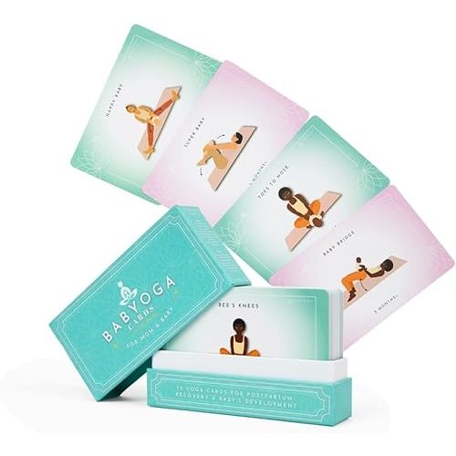 Mommy & Me Yoga Flash Cards – Infant Milestones & Development (6 Weeks-12 Months) | Created by Pediatric OTs, PTs, SLPs | Supports Pelvic Floor Recovery