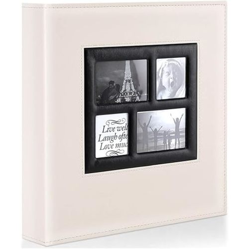 Ywlake Photo Album 4x6 500 Pockets Photos, Extra Large Capacity Family Wedding Picture Albums Holds 500 Horizontal and Vertical Photos Beige