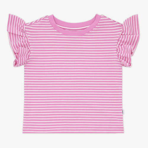 Little Sleepies ™ | Pop Pink Stripes Flutter Tee