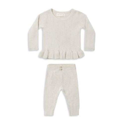 Girls' Ribbed Knit Peplum Top & Bottom Set - Baby