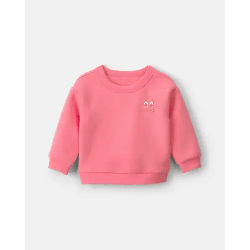 Baby Girl Monster Fleece Pullover Sweatshirt - Pink | Carter's