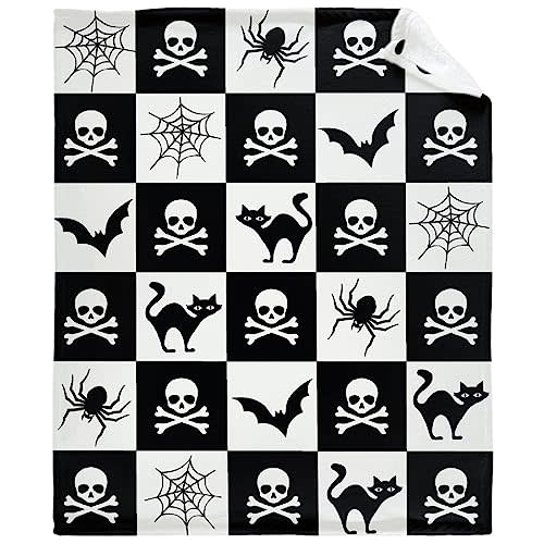 Halloween Black Cat Skull Baby Blanket Gifts Super Soft Swaddle Newborn Cozy Baby Receiving Blanket Stroller Throw Blanket for Crib 40x30 XSmall for Puppy