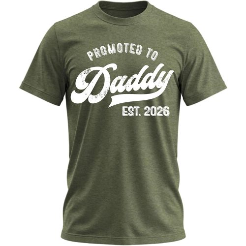 Promoted to Daddy 2026 Shirt – Funny Dad to Be Shirt Baby Announcement Graphic Tee New Daddy Gifts for Men