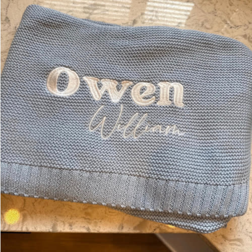 Embroidered Name Knit Blanket, Knitted Baby Name Blanket, Baby Name Blanket, Personalized Name, Name Blanket for Girl, Pink Baby Blanket