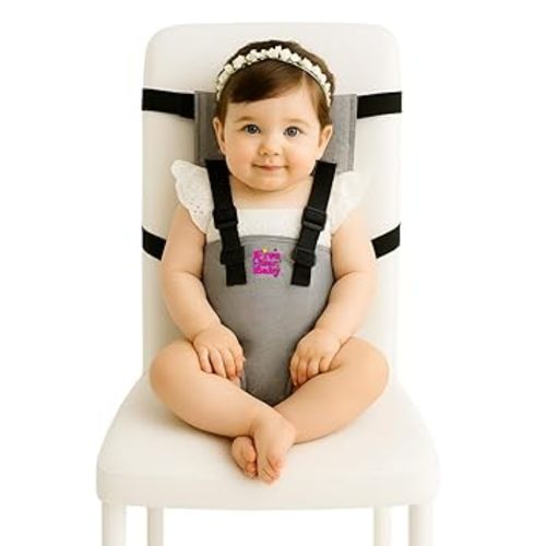 Portable Chair Strap - Travel Dining Seat Cover for Babies & Toddlers | Portable Baby Chair for Travel | Compact, Foldable Baby Seat Cover – Grey