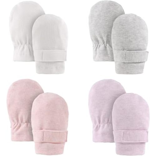 Newborn Baby Mittens Infant No Scratch Gloves Cotton Adjustable Mitts for Baby Girls Boys