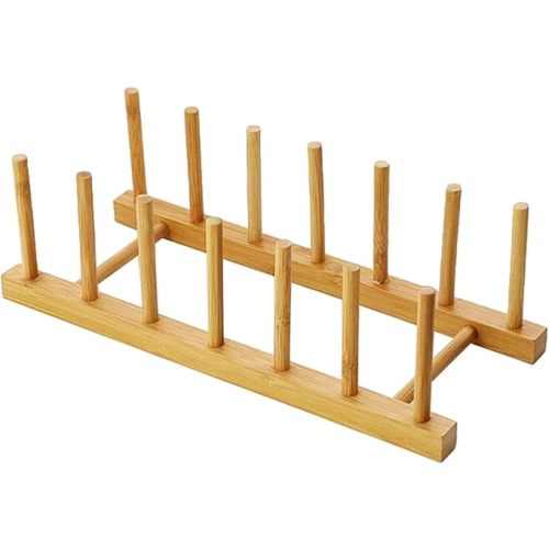 Kunovo Bamboo Dish Rack,Pot lid/Plate/Cutting Board Organizer for Kitchen cabinets,Bottle Drying Holder…