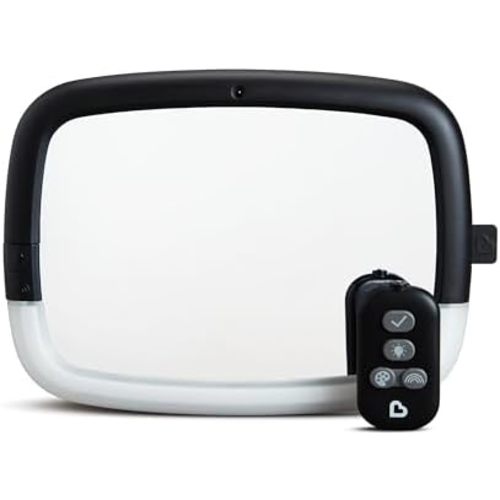 Munchkin Baby Car Mirror for Rear Facing Car Seats, Night Light LED Pivot 360 Baby in-Sight Adjustable Auto Mirror, Black