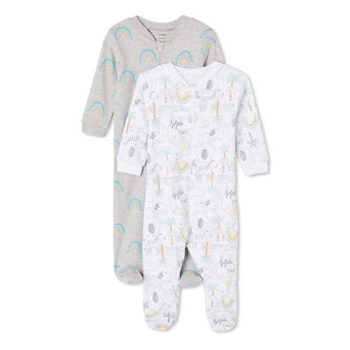 George Infants' Unisex Layette 100% Cotton 2-Pack Sleeper - Walmart.ca