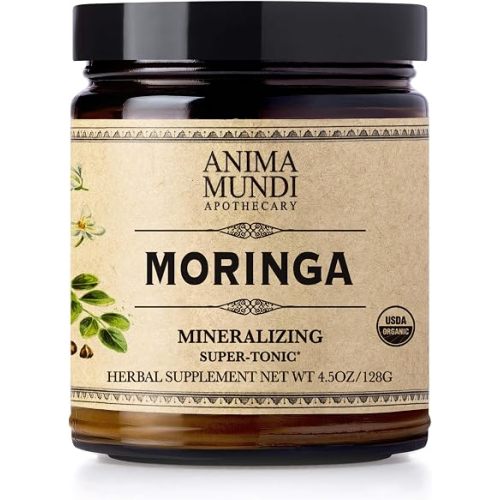 Anima Mundi Apothecary Moringa Leaf Powder - Pure Organic Rainforest Superfood - Energy Support Supplement, Natural & Non-GMO Green Powder (6oz / 170g)