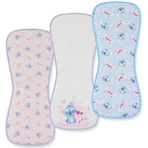 Disney Baby Stitch Angel Burp Cloths 3 Pack 20" x 10" Burping Rags Infants