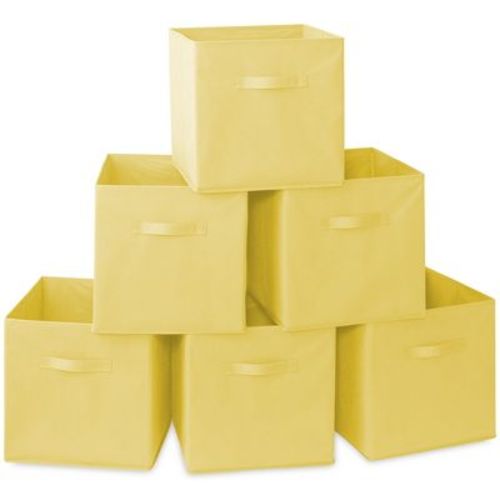 Casafield Set of 6 Collapsible Fabric Storage Cube Bins, Foldable Cloth Baskets for Shelves and Cubby Organizers