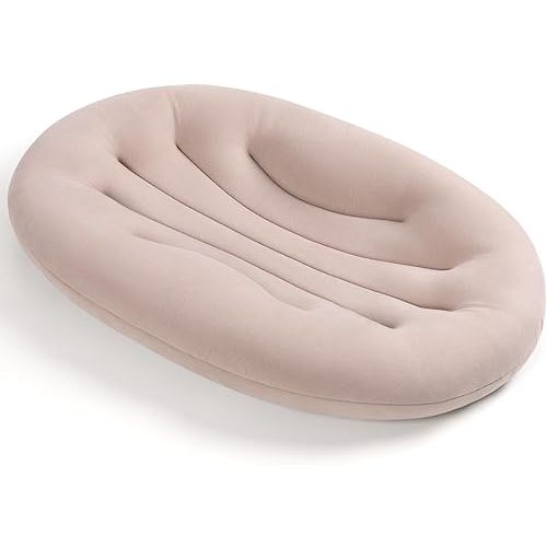 Baby Lounger for Newborn: Portable & Lightweight Pillow for Tummy Time Playtime & Diaper Changes - Skin-Friendly & Breathable for 0-12 Month Supervised Use