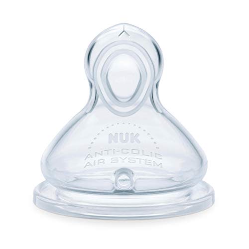 NUK Smooth Flow Anti Colic Baby Bottle Nipples, Size 2 (6+ Months), Medium Flow, 2 Pack
