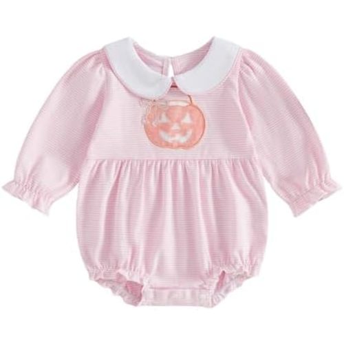 Matching Sister Outfit Halloween Clothes Baby Girl Pumpkin Long Sleeve Romper Toddler Girl Halloween Dress