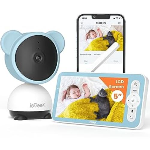 Amazon.com: ieGeek Video Baby Monitor with Audio- 5'' 1080P WiFi Baby Camera with Night Vision, Two-Way Talk, Motion & Sound Detection for Kid/Elderly/Pet Monitoring, Plug & Play, APP and Screen : Baby