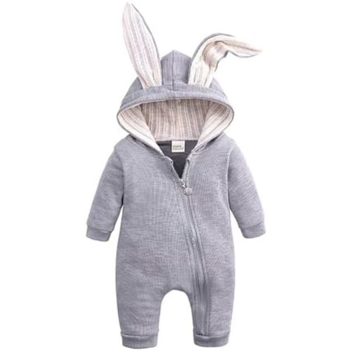 Baby Bunny Costume, Girl or Boy Easter Outfit, Unisex Toddler Rabbit Dress Up Romper, My First Easter Outfit