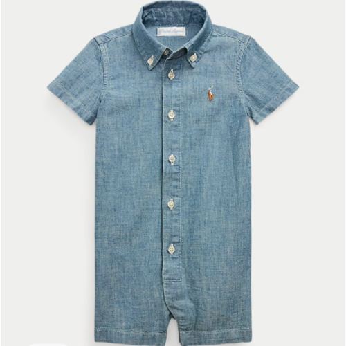 Indigo Cotton Chambray Shortall for Baby Boys | Ralph Lauren