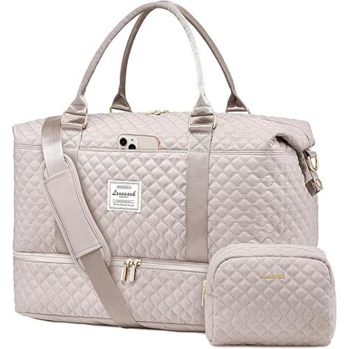 LOVEVOOK Travel Duffle Bag,Weekender Bags for Women with Shoe Compartment，Carry on Overnight Bag with Toiletry Bag,Gym Duffel Bag with Wet Pocket, Hospital Bags for Labor and Delivery