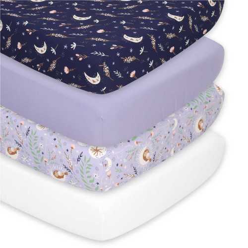Lunar Love 4-Pack Baby Girl Fitted Crib Sheet Set