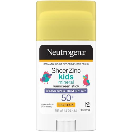 Neutrogena Sheer Zinc Oxide Kids Mineral Sunscreen Stick SPF 50+, 1.5 oz