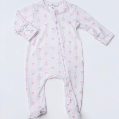 Baby Girl Pima Cotton Zip Footie - Magnolia Baby Amelia