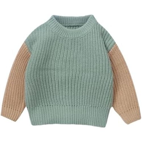 Infant Baby Autumn Winter Knit Sweaters Long Sleeve Round Neck Contrast Color Knitwears Cute Newborn Clothes