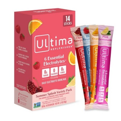 Ultima Replenisher Daily Hydration Electrolyte Stick Packs - Summer Splash Variety Pack - 1.7oz/14ct