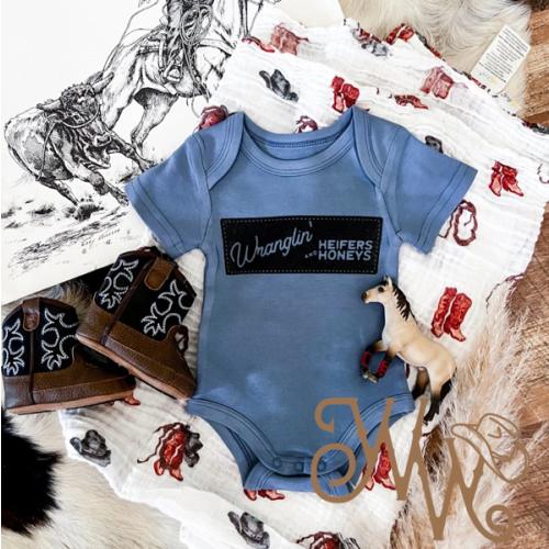 Wranglin' - Leader S/S Onesie/S/S Tee(little kid)(natural) – theFRINGEDpineapple