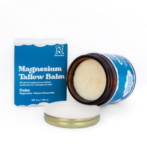 Magnesium Balm for Sleep & Muscle Relief | Non-Greasy Topical Magnesium Chloride with Grass-Fed Tallow, Roman Chamomile & Jojoba | All-Natural Relaxation & Recovery Balm