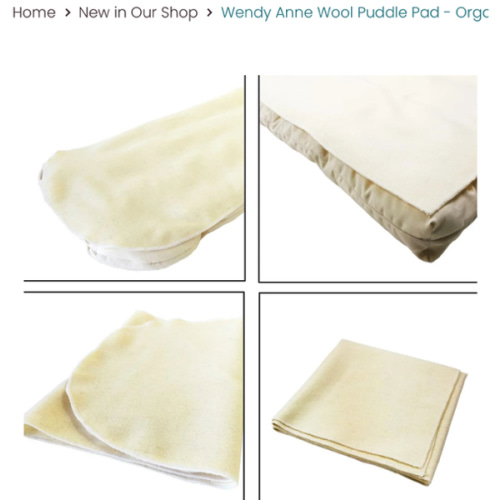 Wendy Anne Wool Puddle Pad - Organic Cotton Futon Mattress Protector - 30x20 / A: Moses Basket - Gimme the Good Stuff