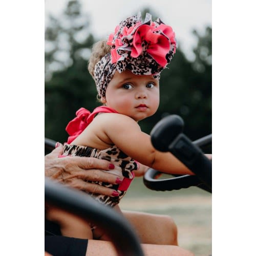 Brown Cowhide with Pink Scrap Wrap/ Scrap piggies