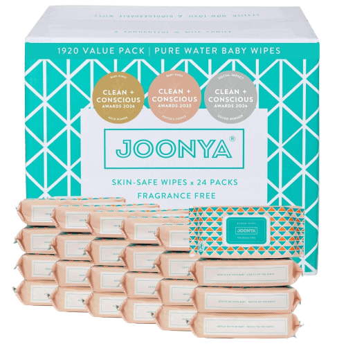 Joonya Baby Wipes - Non-Toxic, Biodegradable Baby Wipes for Calm, Healthy Skin - Fragrance Free Baby Wipes - Bulk Baby Wipes - 24 Packs of 80 Diaper Wipes (1920)