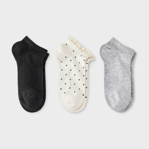 Women's Dot Lace 3pk Low Cut Socks - Universal Thread™ Core Mix 4-10