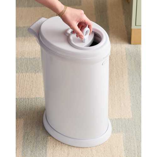 Ubbi Stainless Steel Diaper Pail in White