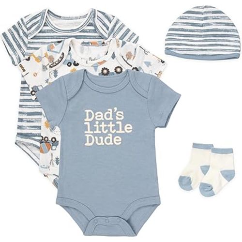 Baby Essentials Baby Boys 5 Piece Bodysuit Set
