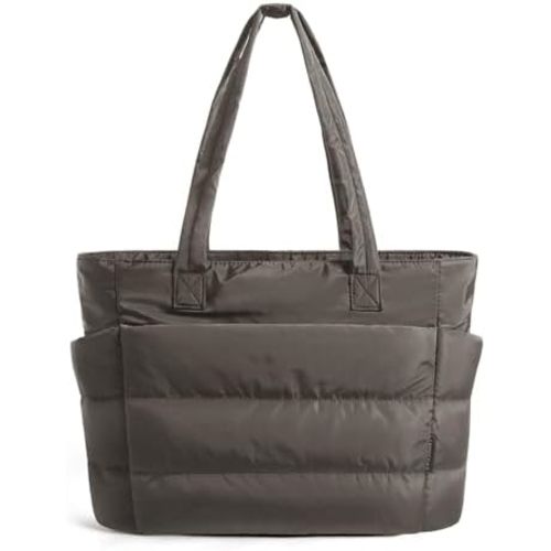 BAGSMART Tote Bag for Women, Lightweight Puffy Tote Bag with Compartments Shoulder Bag Handbag for Travel, Work, Gym