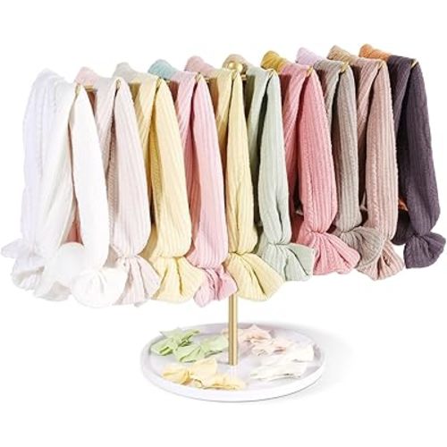 POVETIRE Baby Headband Holder Hair Bow Organizer for Girls,Metal Hair Ties Display Hairband Storage Head Wrap Stand Hair Accessories Organizer for Newborn Infant Toddler Kids