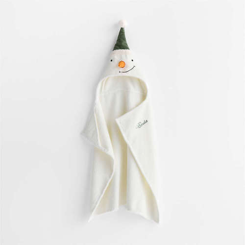 Snowman 100% Organic Cotton Hooded Baby Towel