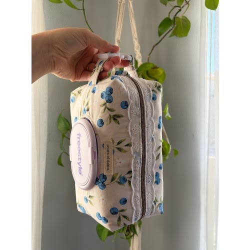 Diaper/Wipe Pouch Blueberries with Buckle Handle | Baby Shower Gift-Handmade!